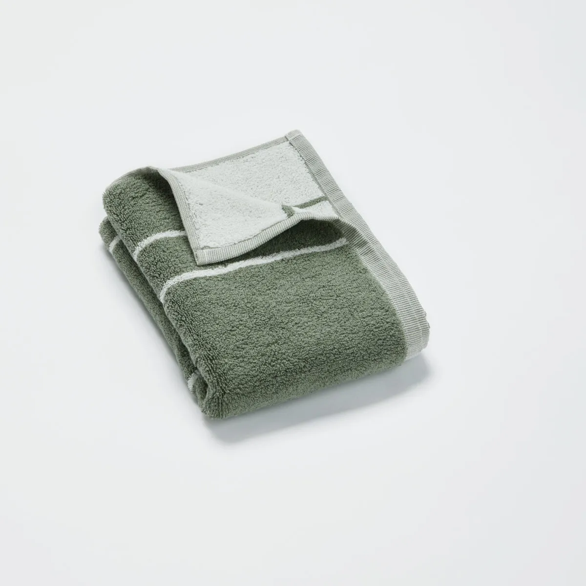 100% Organic Cotton Hand Towel in Khaki Stripe