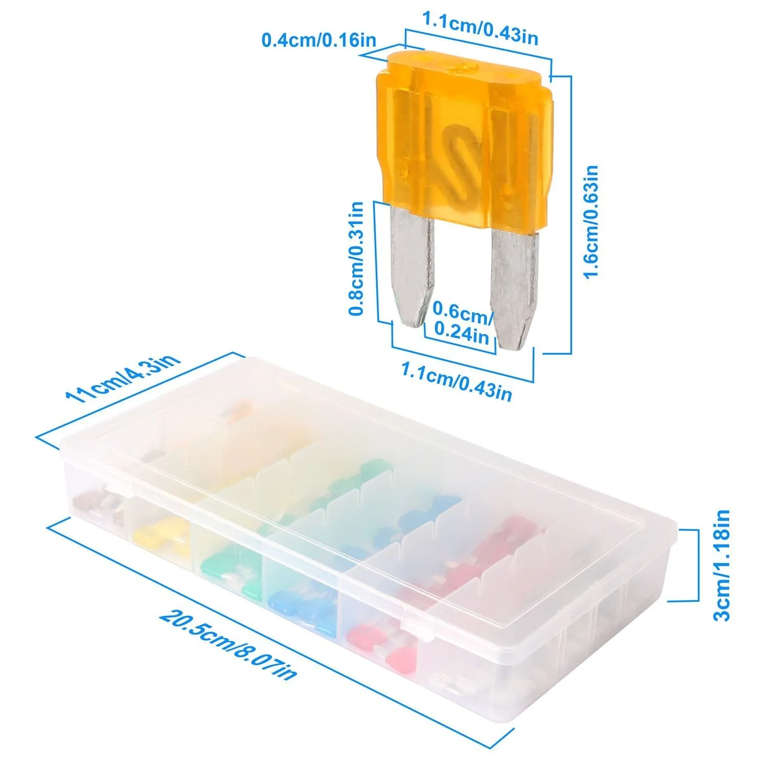 120-Pieces: Mini Auto Blade Fuse Set