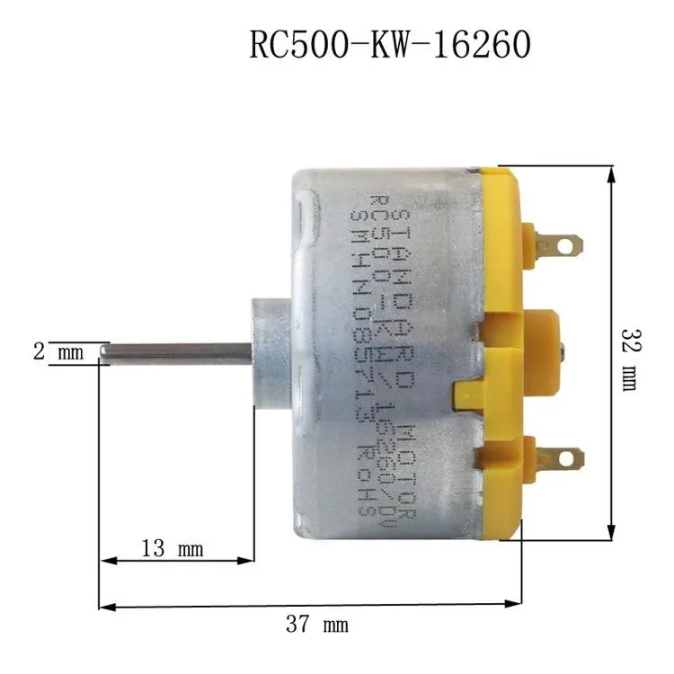 1pc RC-500-KW/16260 Motor DC12V 12000RPM Round 32mm Diameter Spindle Engine Sweeping Robot Humidifier Blender Fan Rotating Light