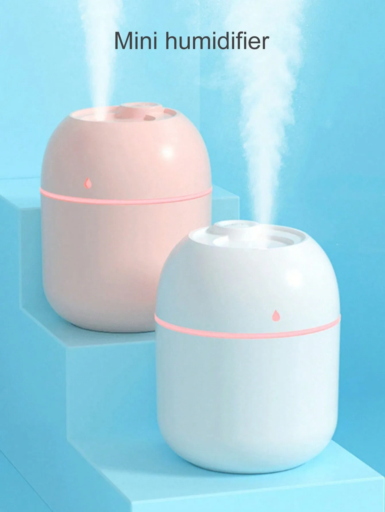 1pc Usb-powered 220ml Mini Droplet-shaped Portable Air Humidifier & Essential Oil Diffuser, Car & Home Use, Suitable For Office & Home