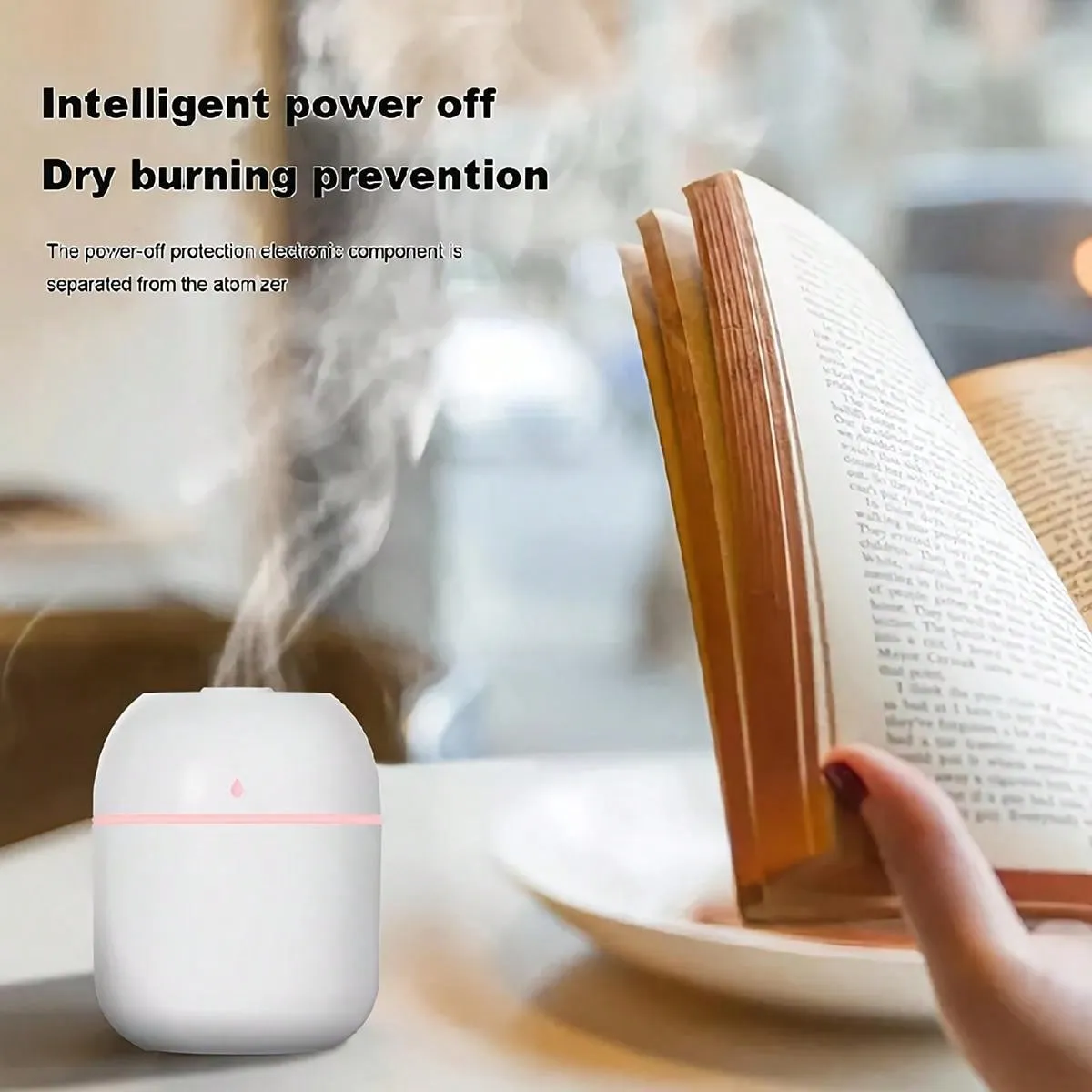 1pc Usb-powered 220ml Mini Droplet-shaped Portable Air Humidifier & Essential Oil Diffuser, Car & Home Use, Suitable For Office & Home