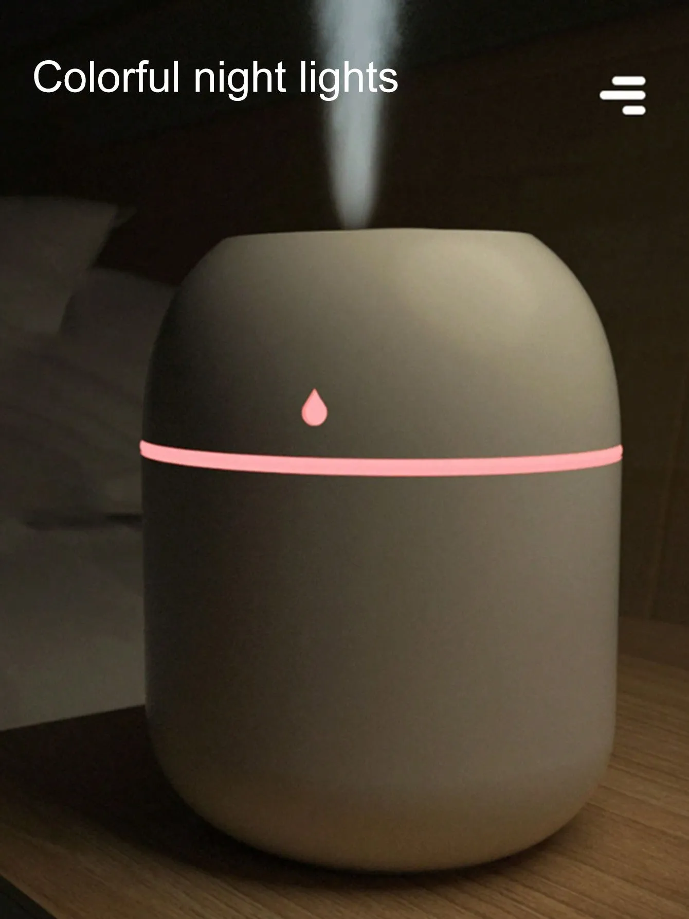 1pc Usb-powered 220ml Mini Droplet-shaped Portable Air Humidifier & Essential Oil Diffuser, Car & Home Use, Suitable For Office & Home