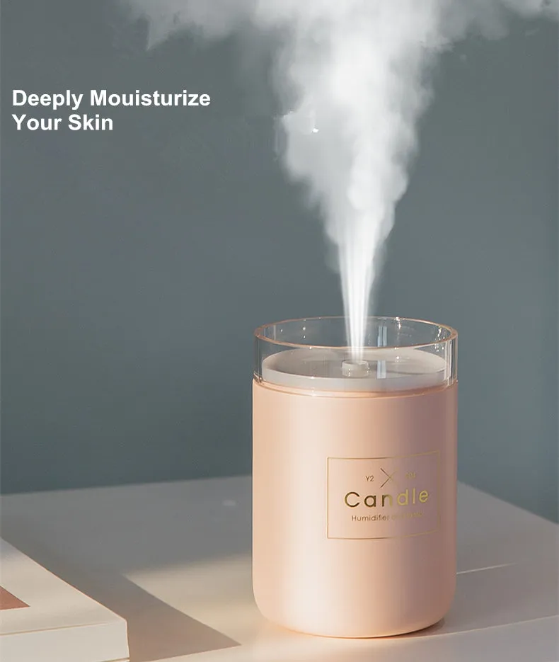 280ML Air Humidifier LED Candle Ultrasonic Cool