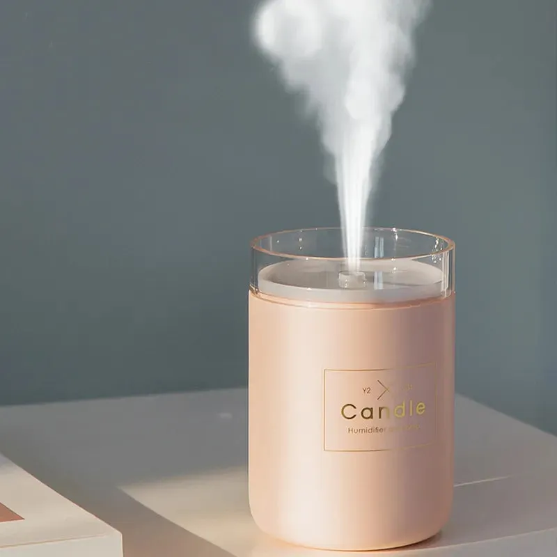 280ML Air Humidifier LED Candle Ultrasonic Cool