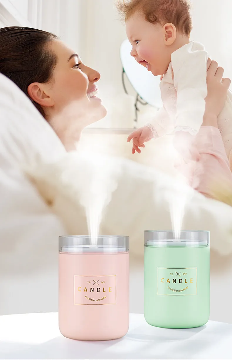 280ML Air Humidifier LED Candle Ultrasonic Cool