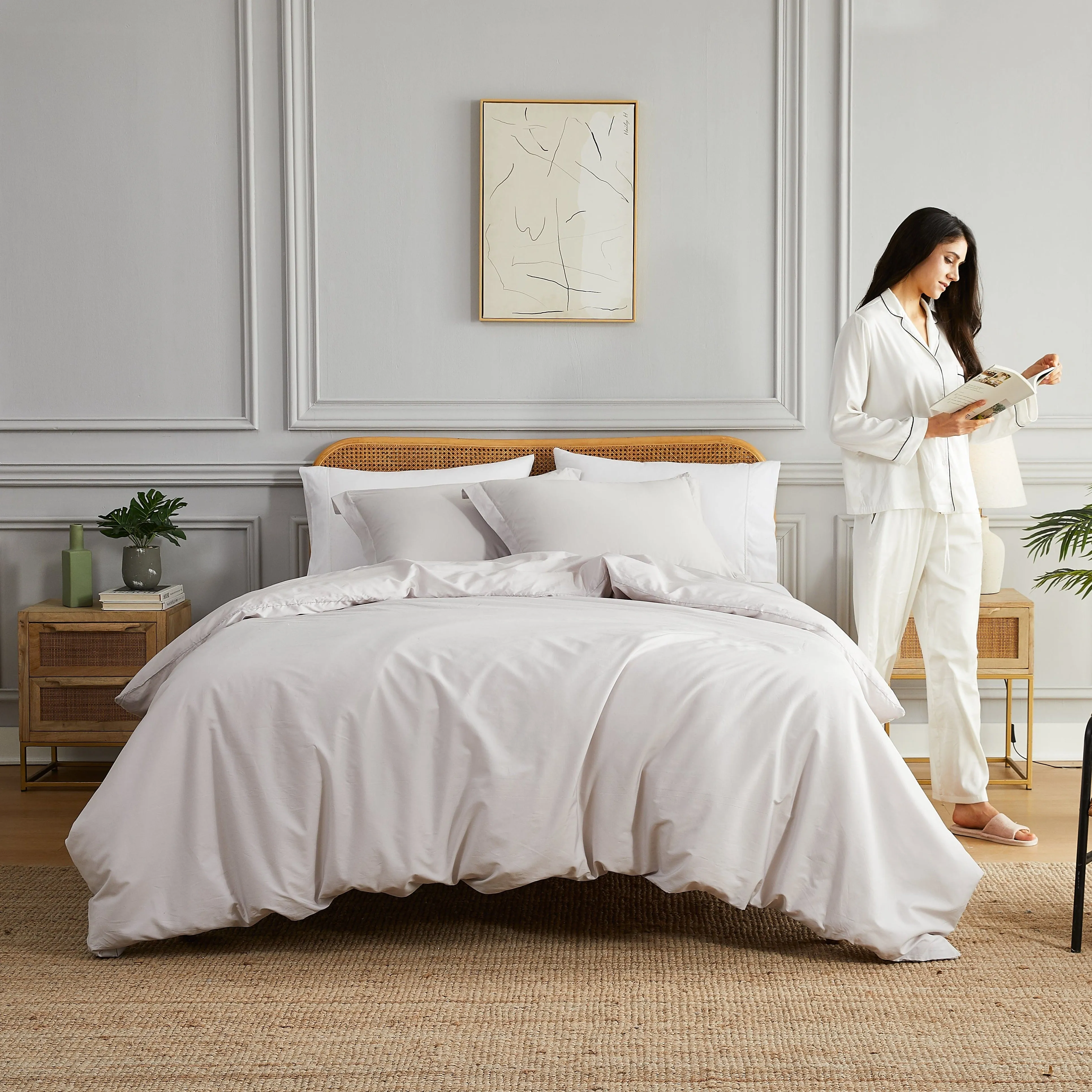 300 Thread Count Cotton Percale Duvet Cover Set