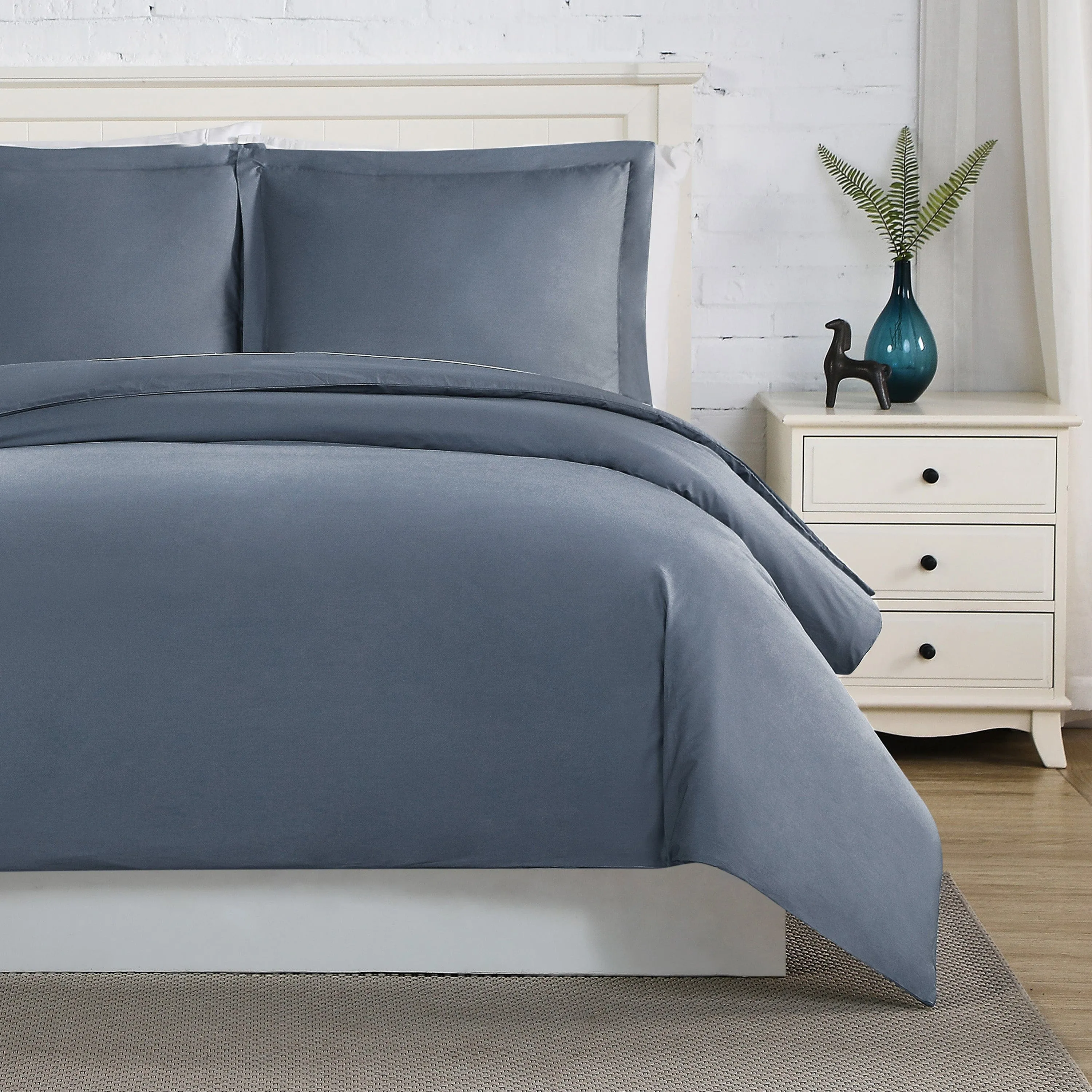 300 Thread Count Sateen Solid Cotton Duvet Cover Set