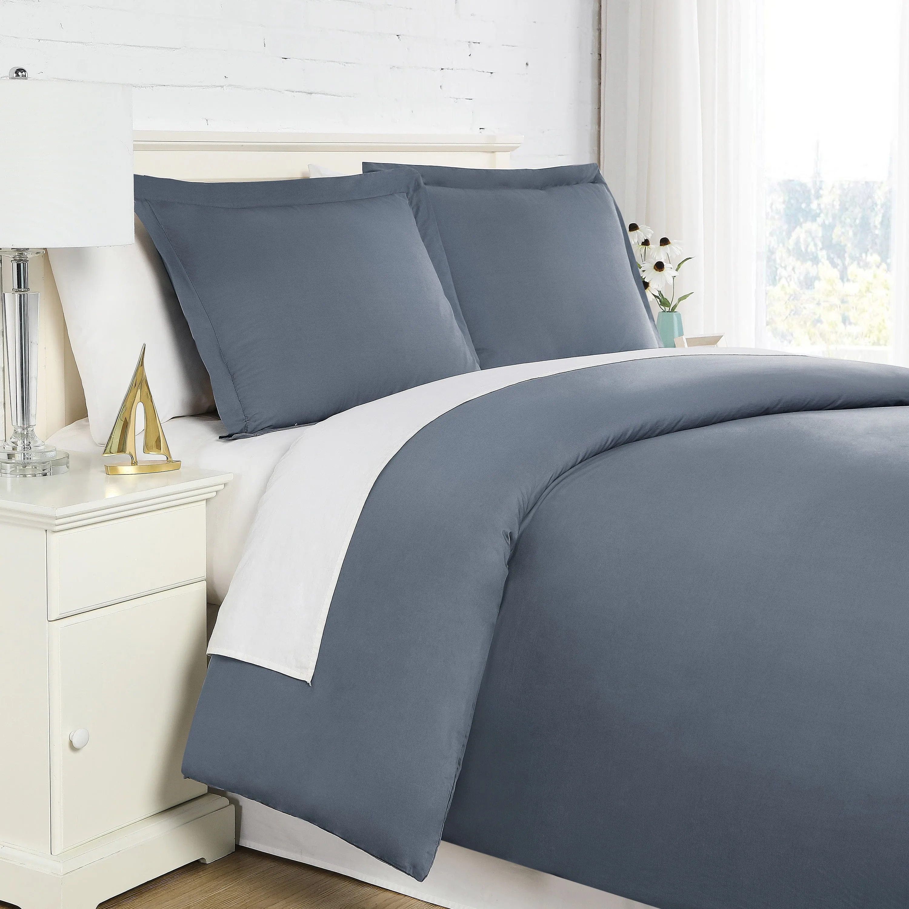 300 Thread Count Sateen Solid Cotton Duvet Cover Set