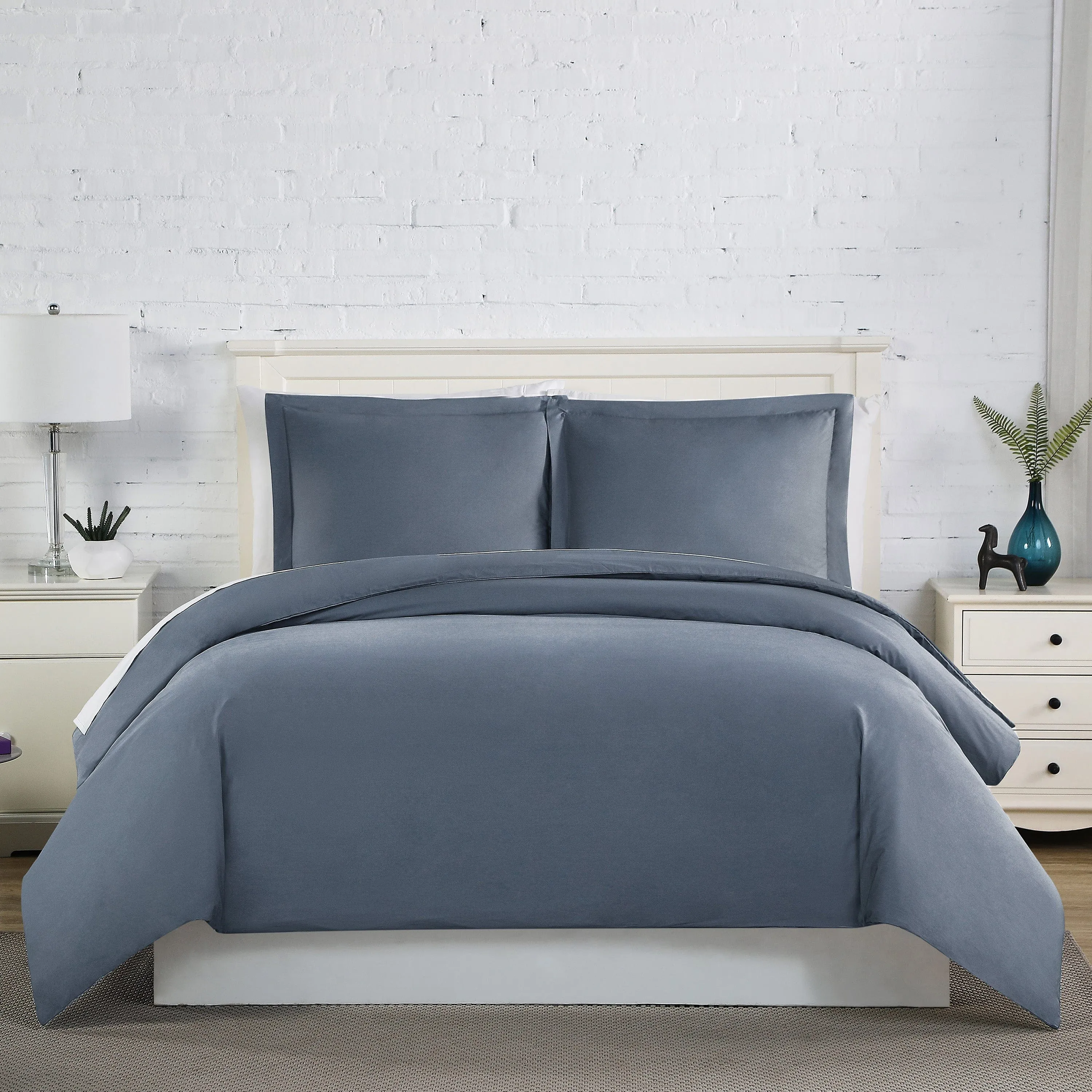 300 Thread Count Sateen Solid Cotton Duvet Cover Set