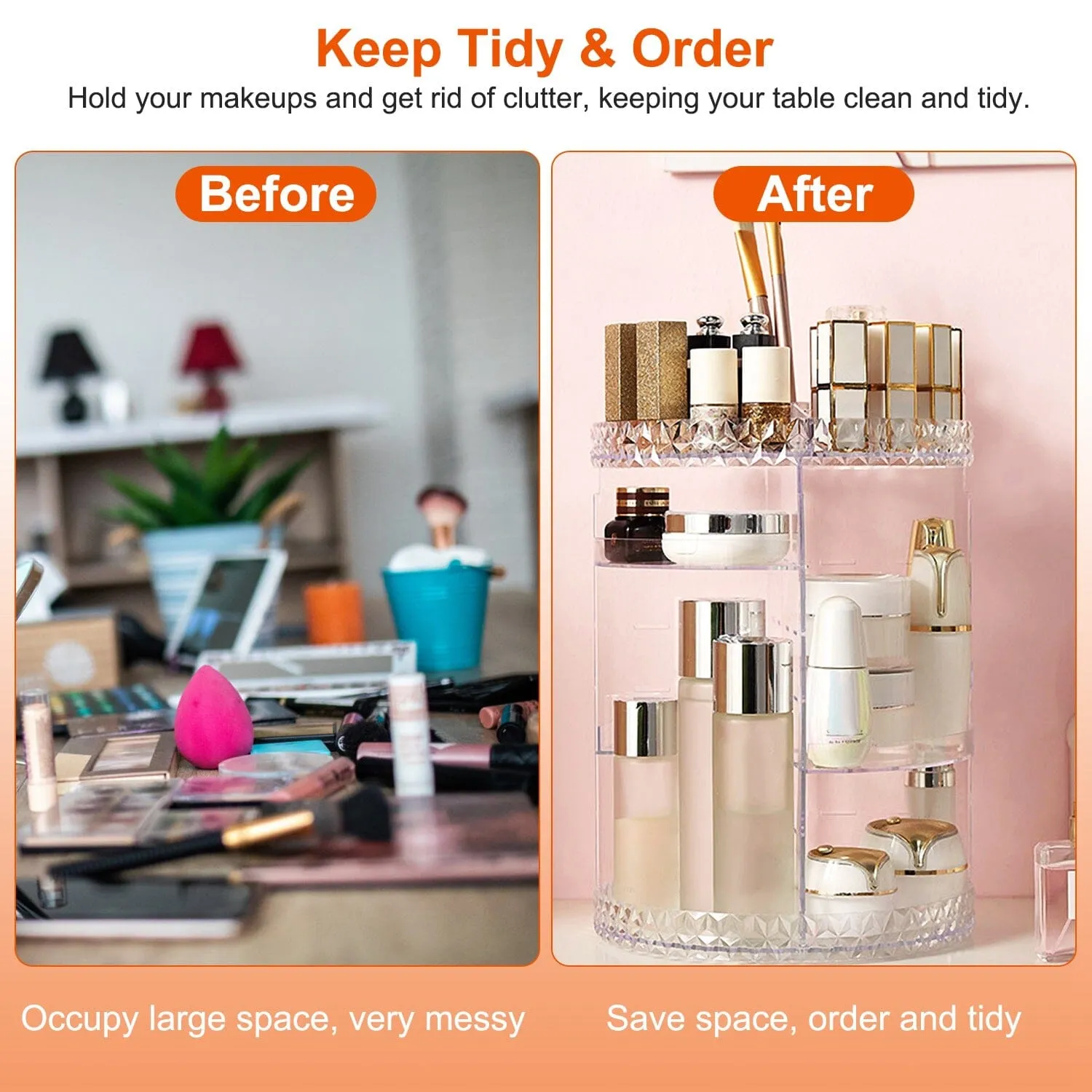 360° Rotating Make Up Organizer