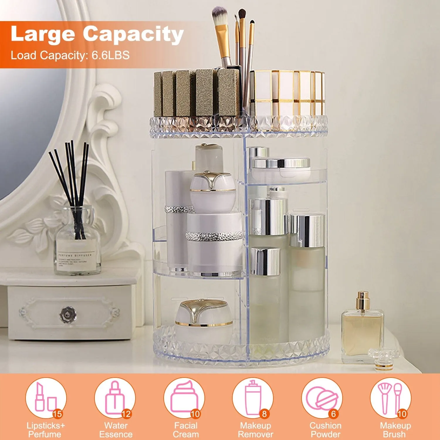 360° Rotating Make Up Organizer