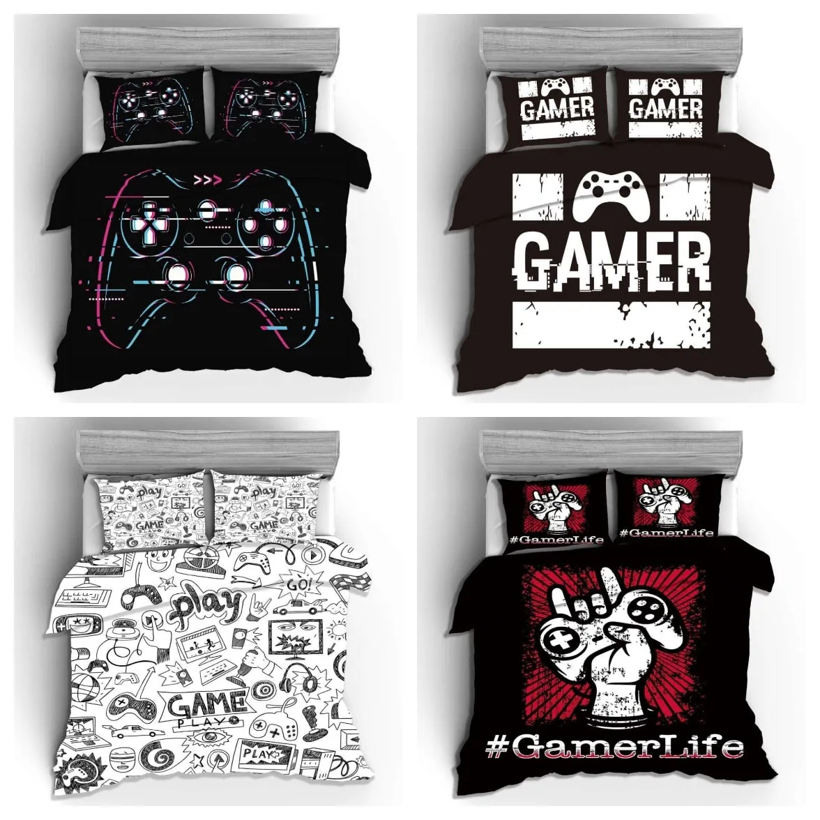 3D Gamer Quilt Cover Set