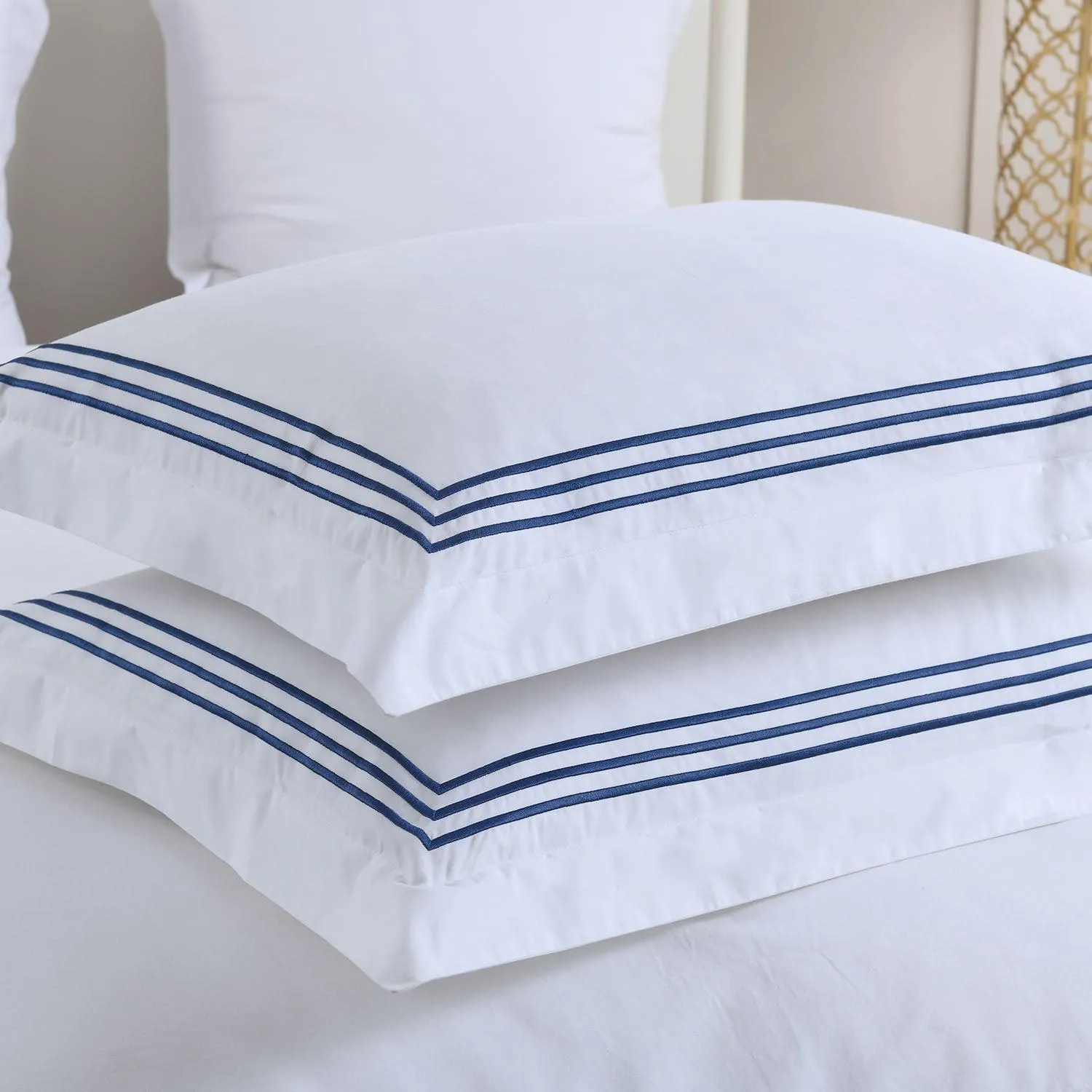 Adeline Percale Embroidered Duvet Cover Set - 100% Cotton