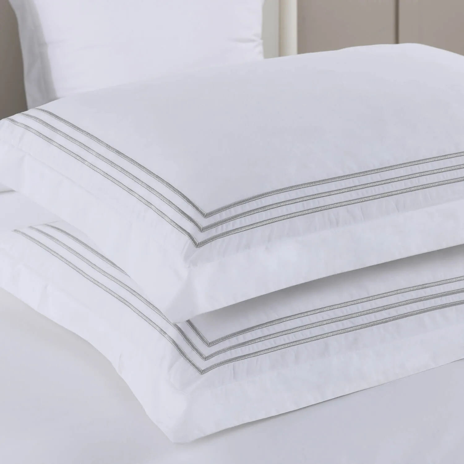 Adeline Percale Embroidered Duvet Cover Set - 100% Cotton