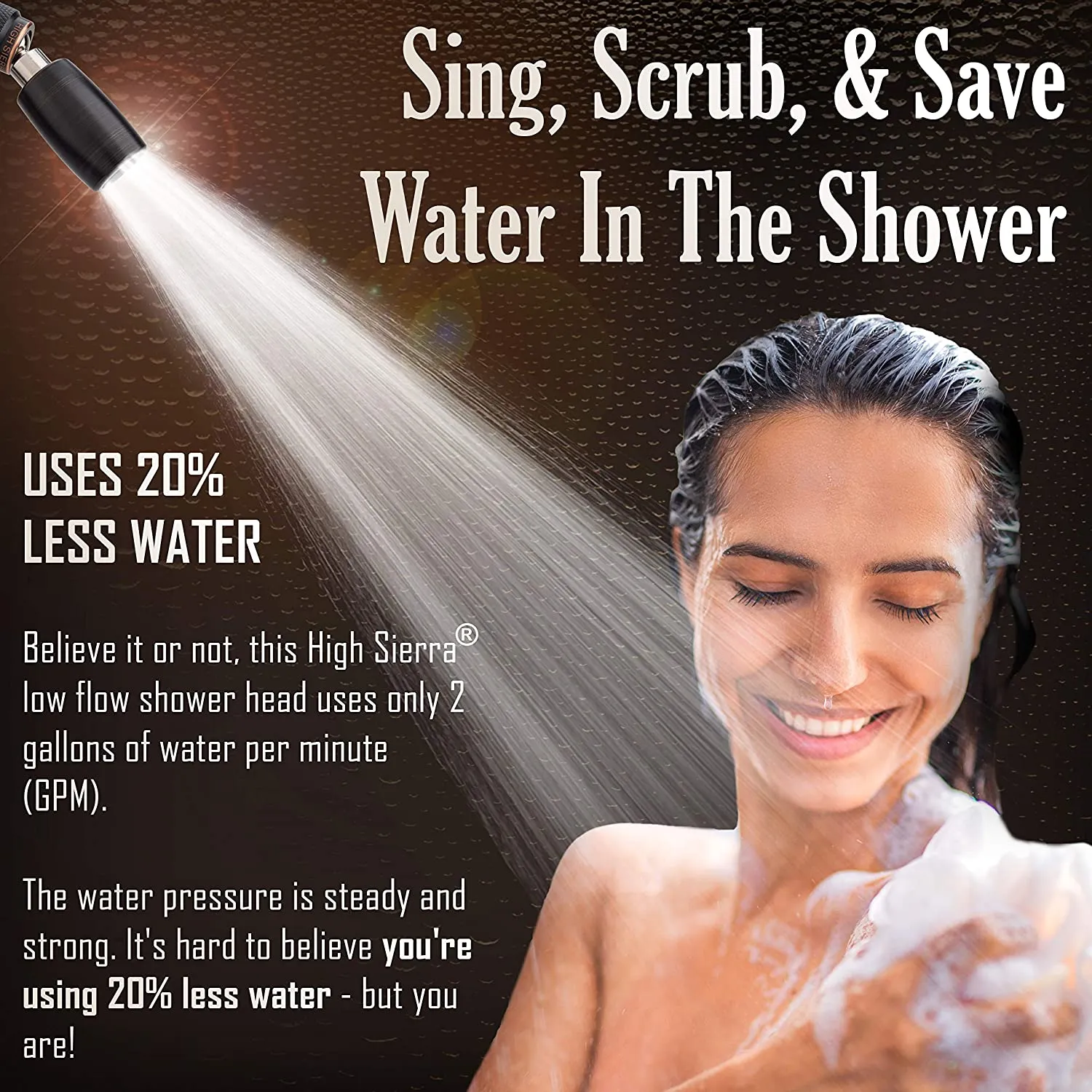 All Metal 1.5 GPM High Efficiency Low Flow Showerhead