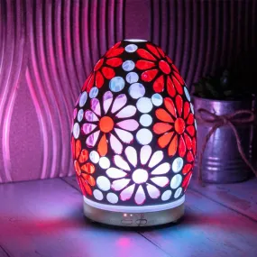 Aroma Humidifier Flower Mosaic Egg Colour Change LED Light 16cm