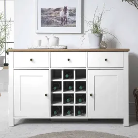 Bampton Sideboard with Wine Rack - Alabaster White