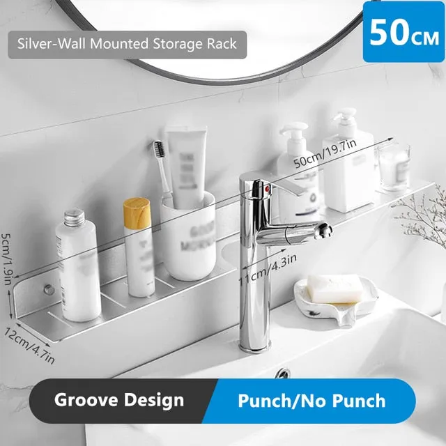 Bathroom Storage Rack Modern Bathroom Shelves Punch Free Accessory