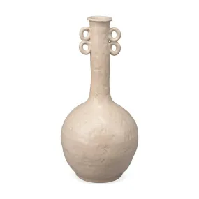 Beige Ceramic Babar Vase - Coastal Decor - Large