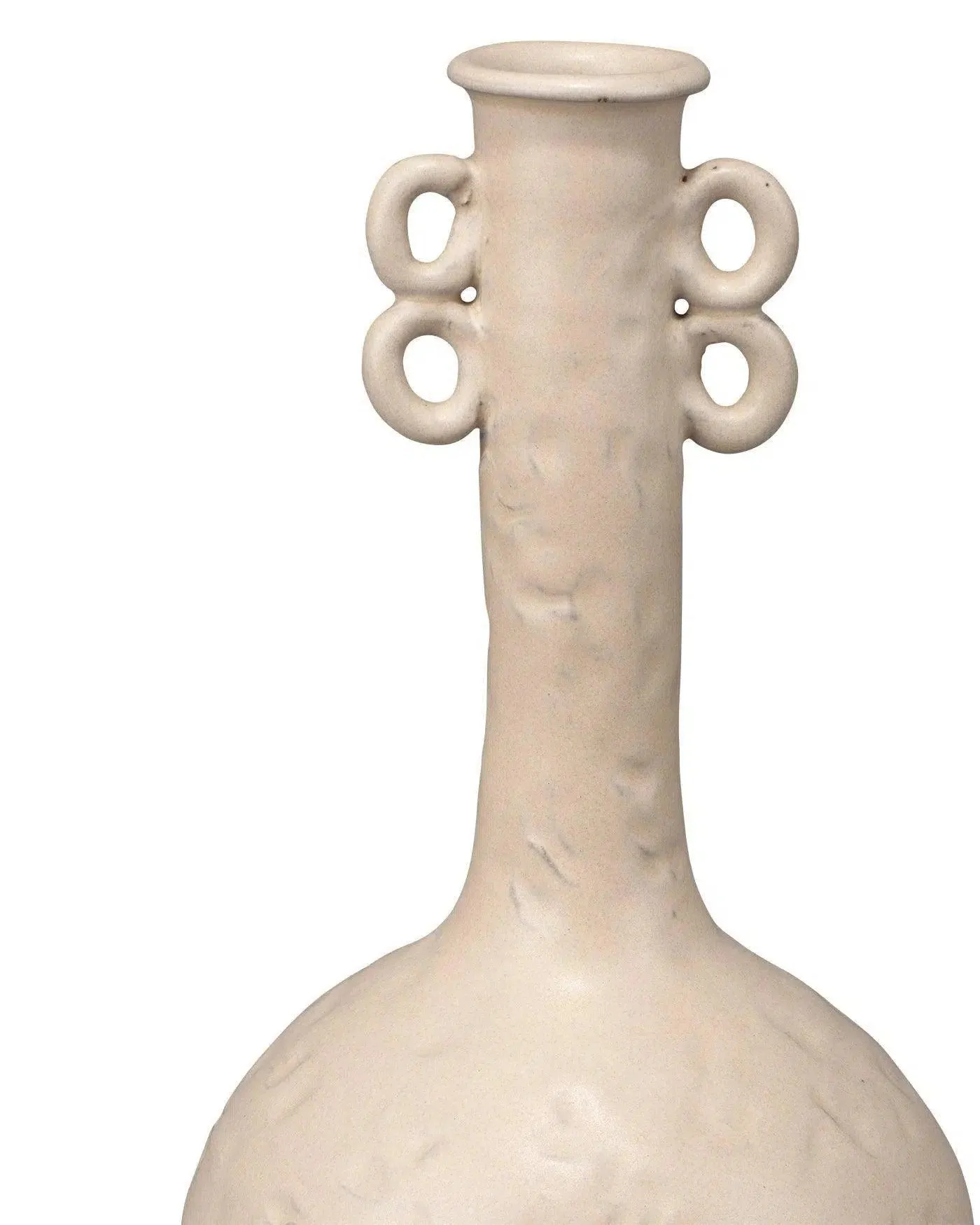 Beige Ceramic Babar Vase - Coastal Decor - Large