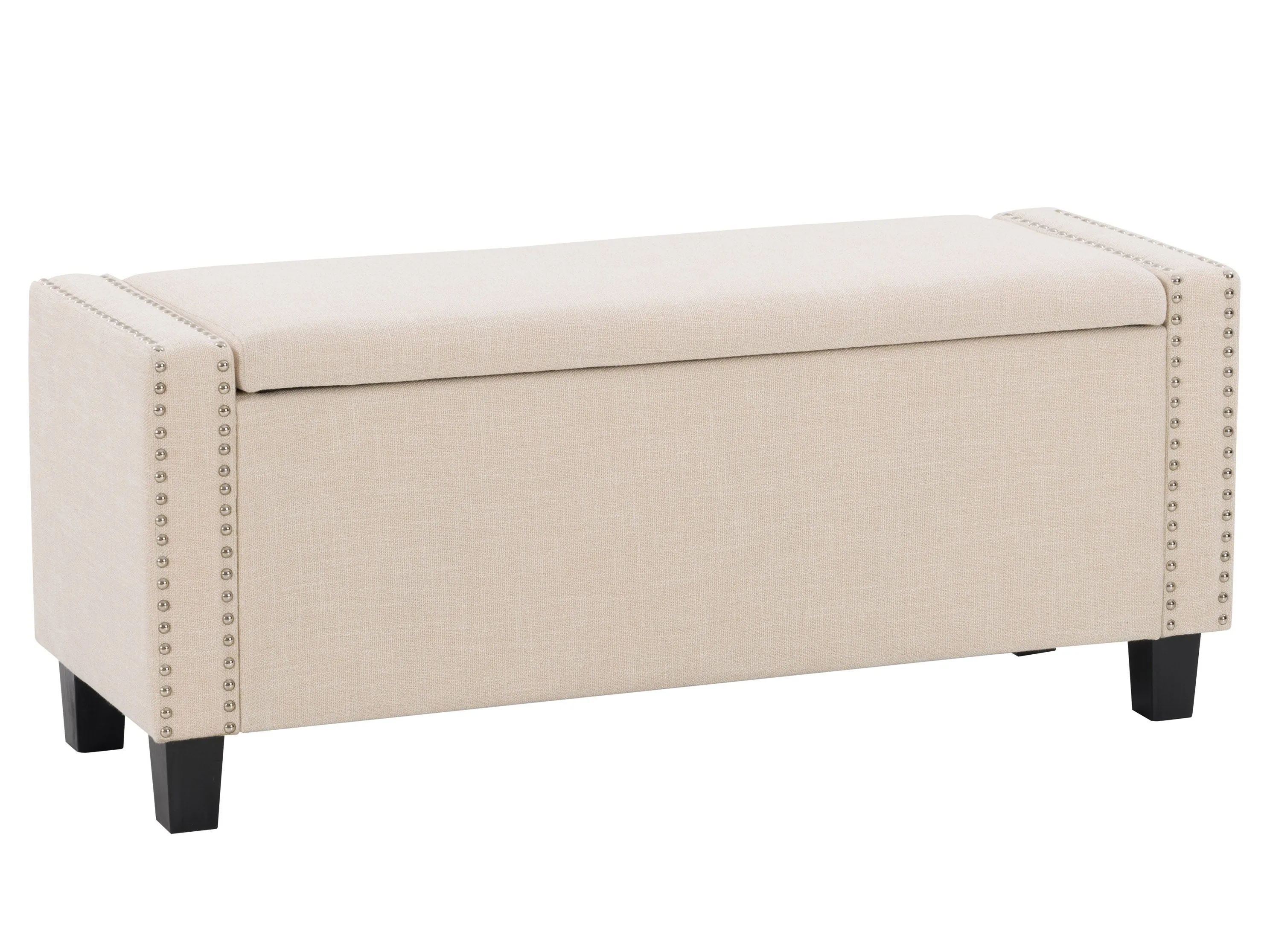 Beige Storage Ottoman