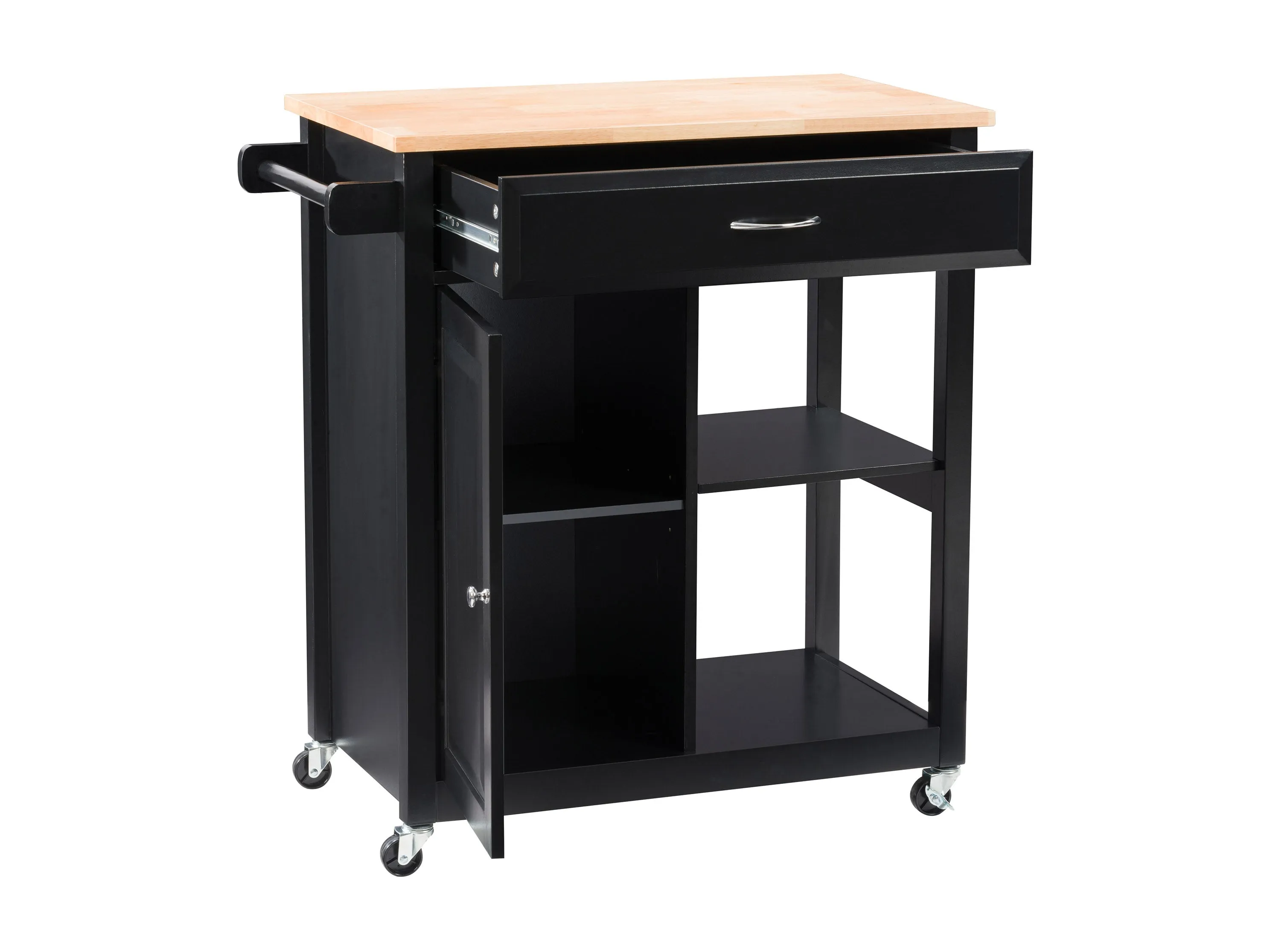 Black Kitchen Cart on Wheels