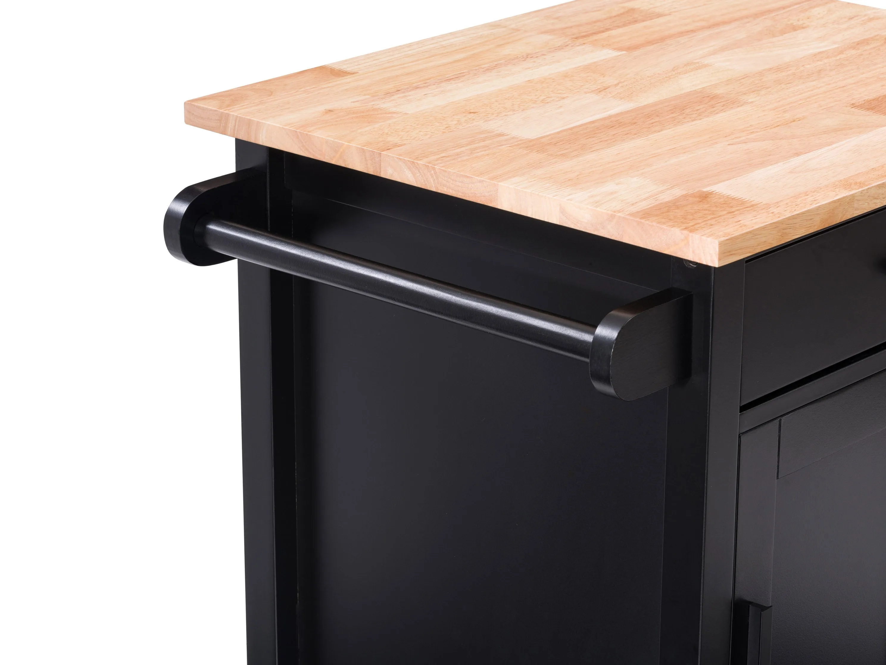 Black Kitchen Cart on Wheels