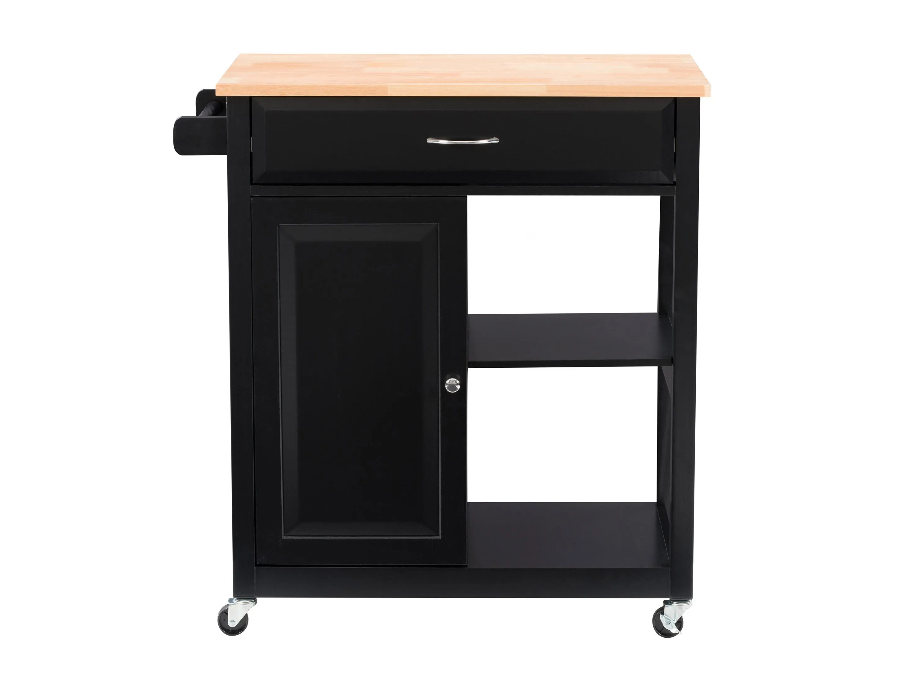 Black Kitchen Cart on Wheels