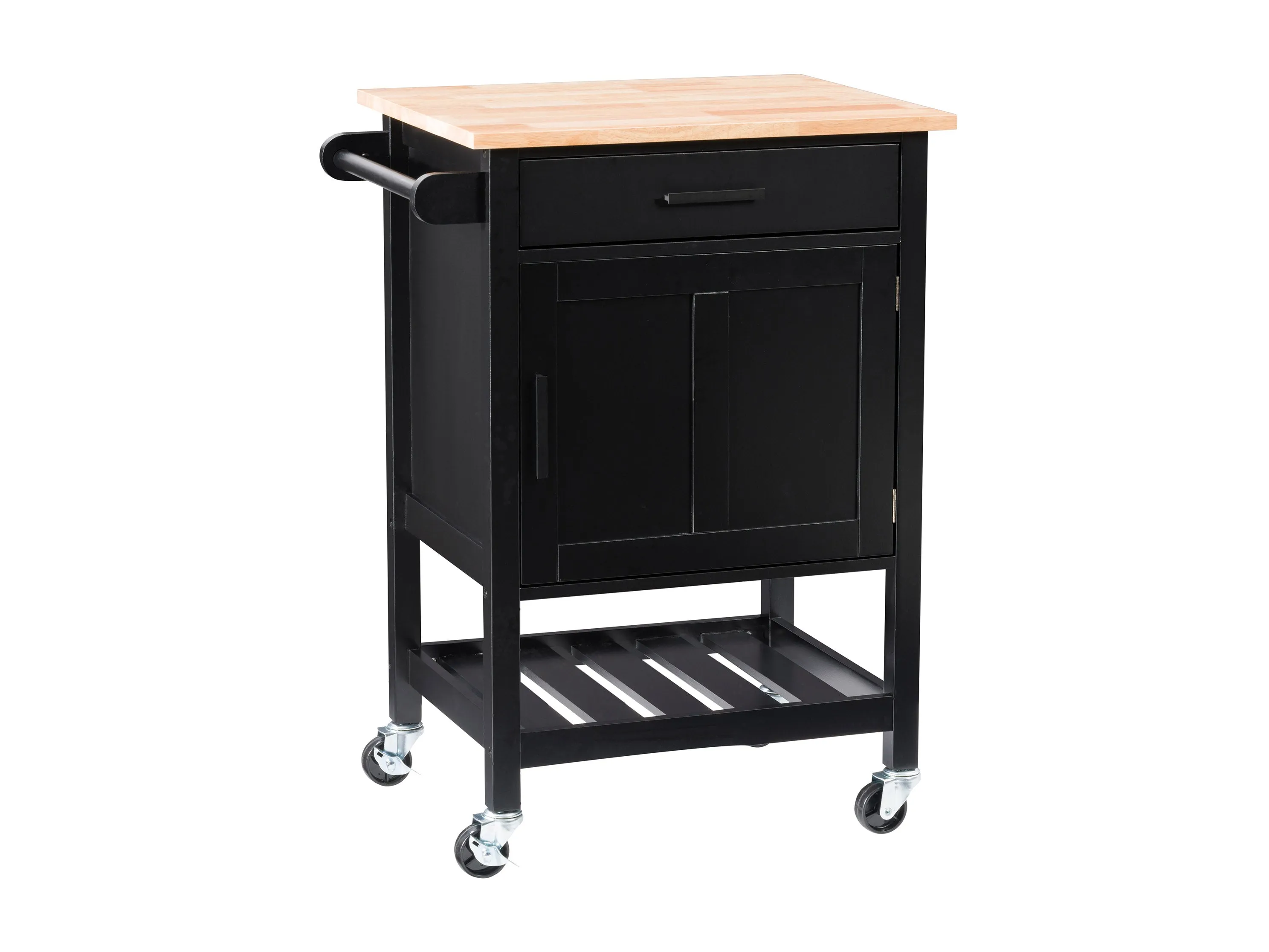 Black Kitchen Cart on Wheels