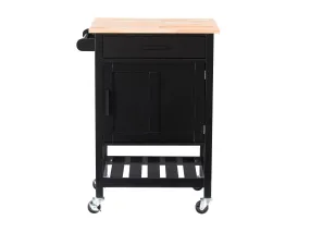 Black Kitchen Cart on Wheels