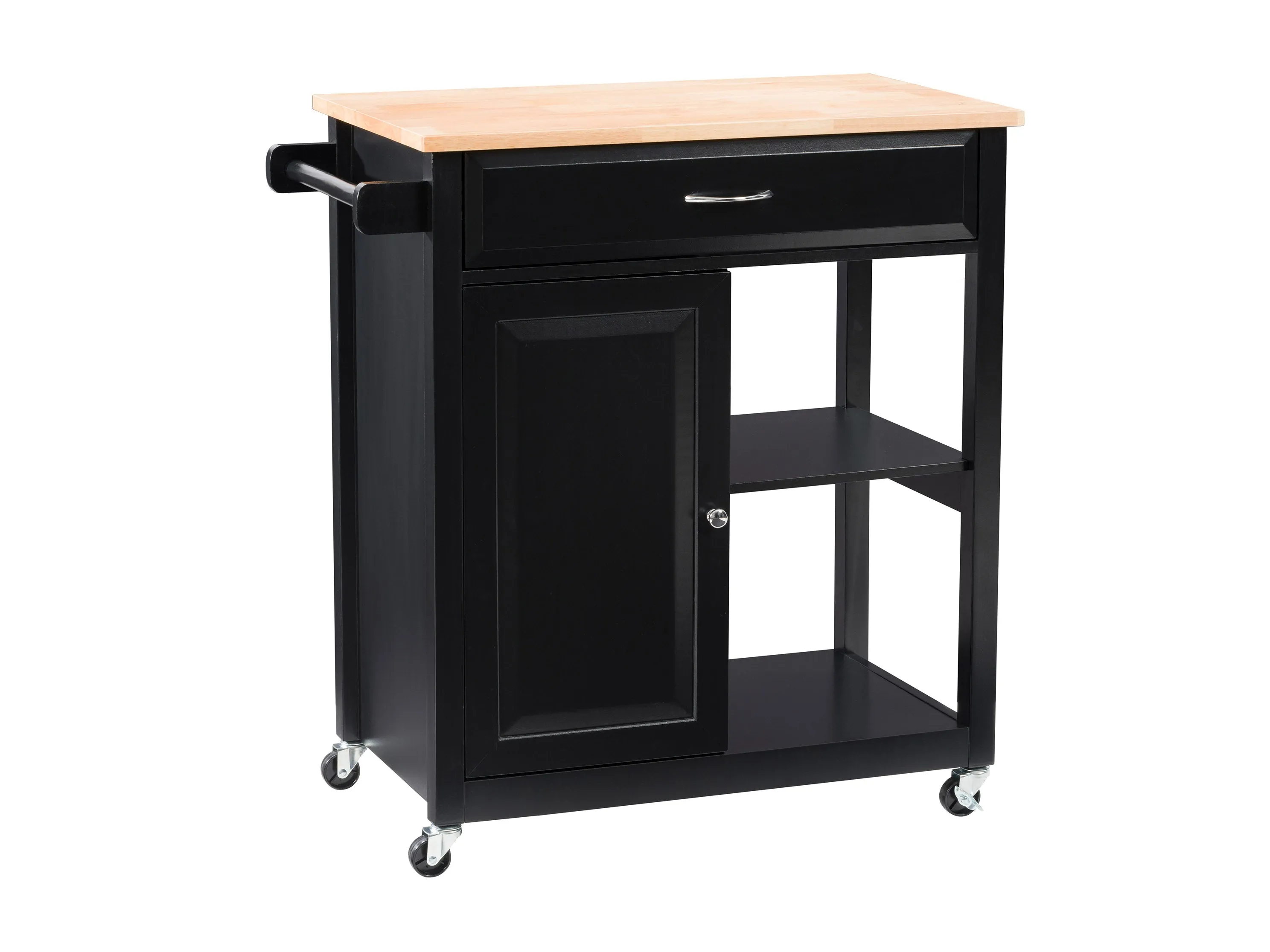 Black Kitchen Cart on Wheels