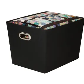 Black Large Storage Bin with Handles