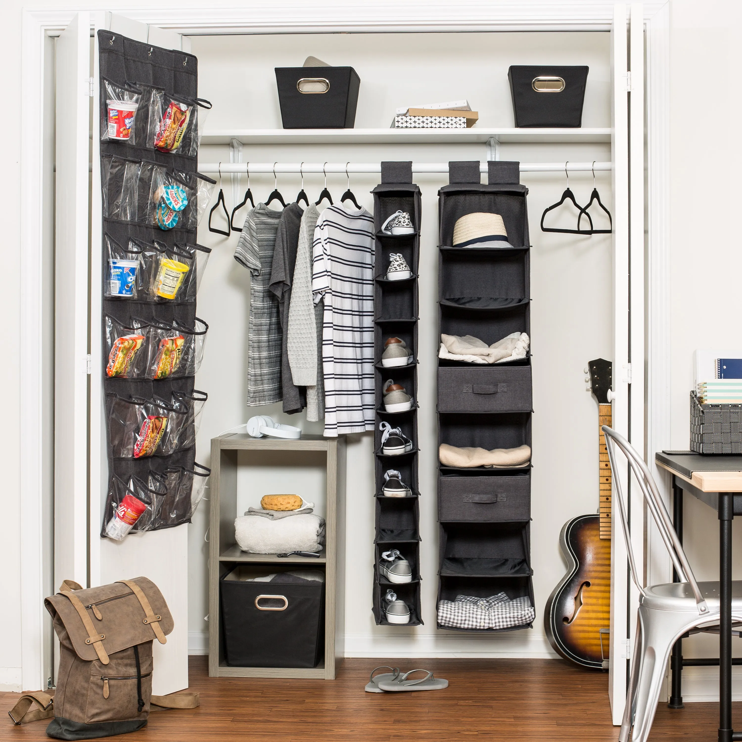 Black Small Storage Bin with Handles