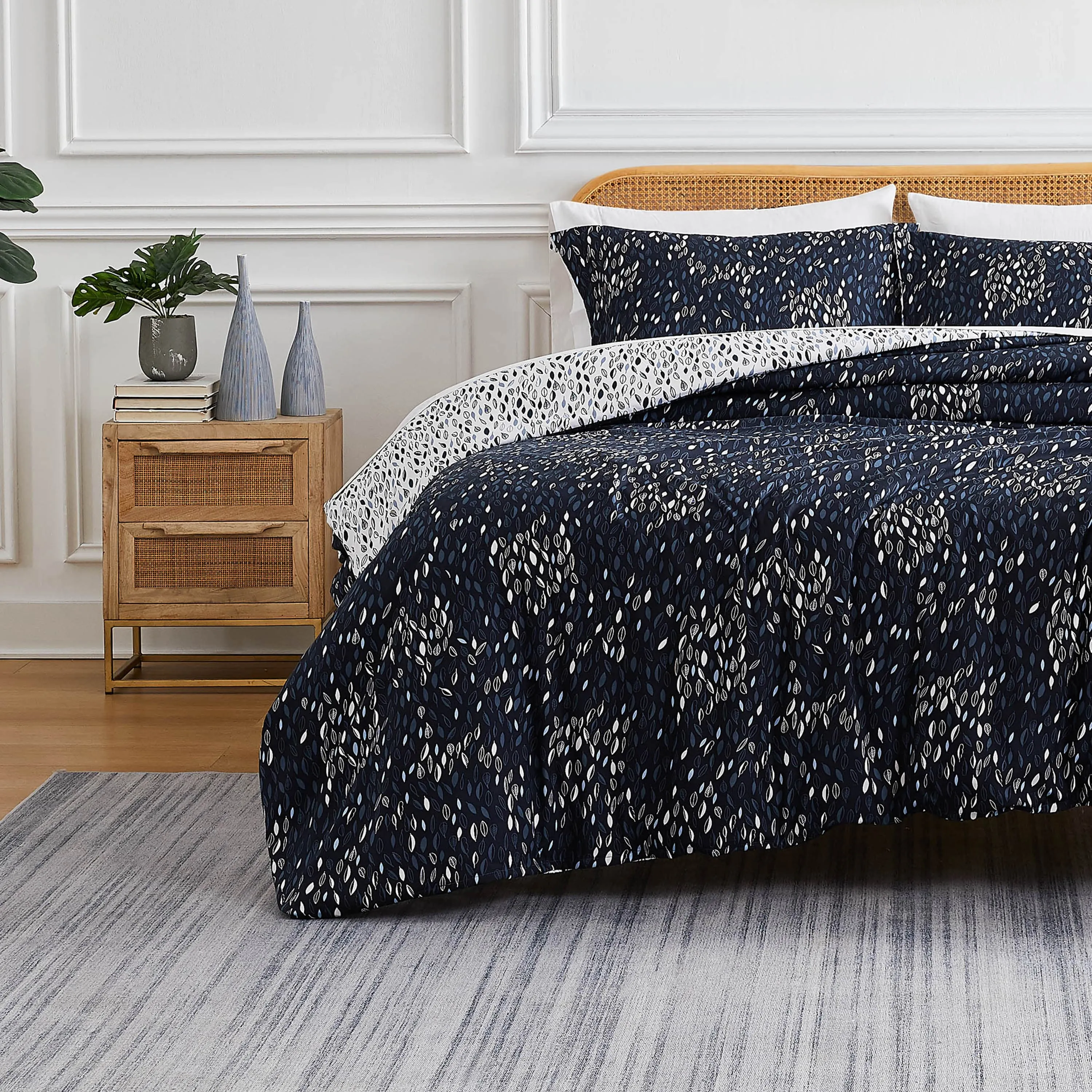 Botanical Leaves Reversible Duvet Cover Set