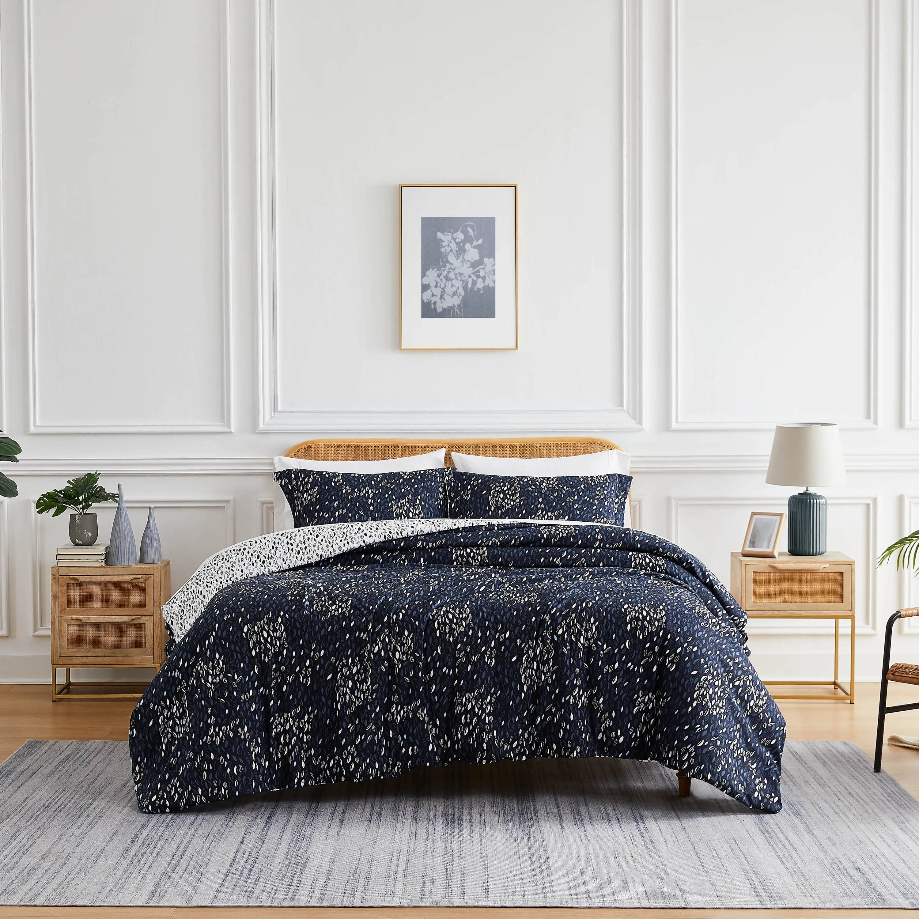 Botanical Leaves Reversible Duvet Cover Set