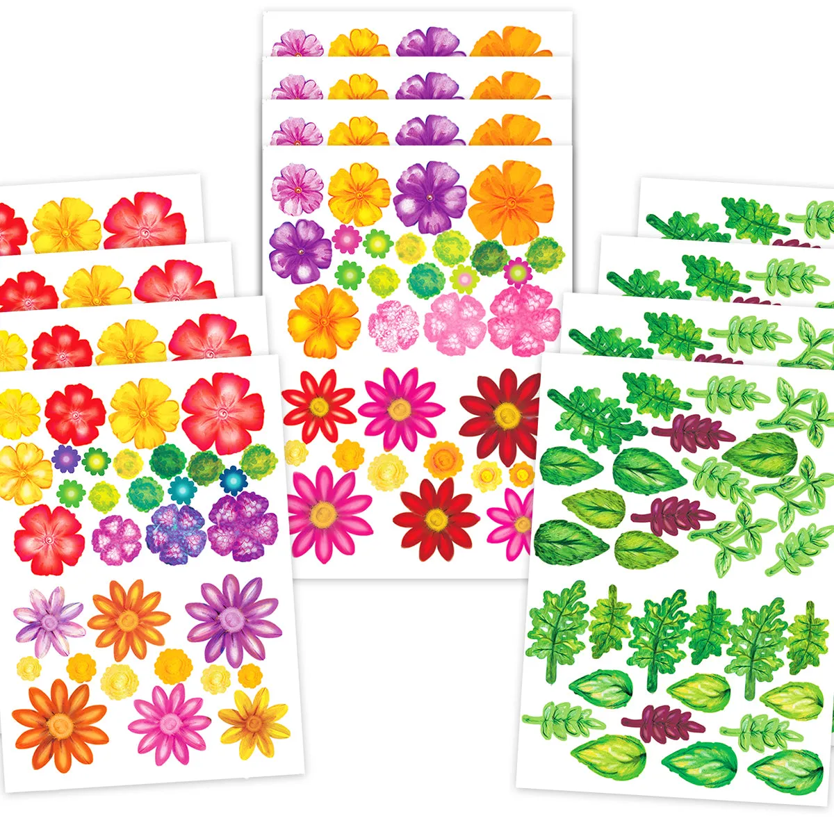 Bright Blossoms Die Cut Flowers & Leaves, 12 sheets