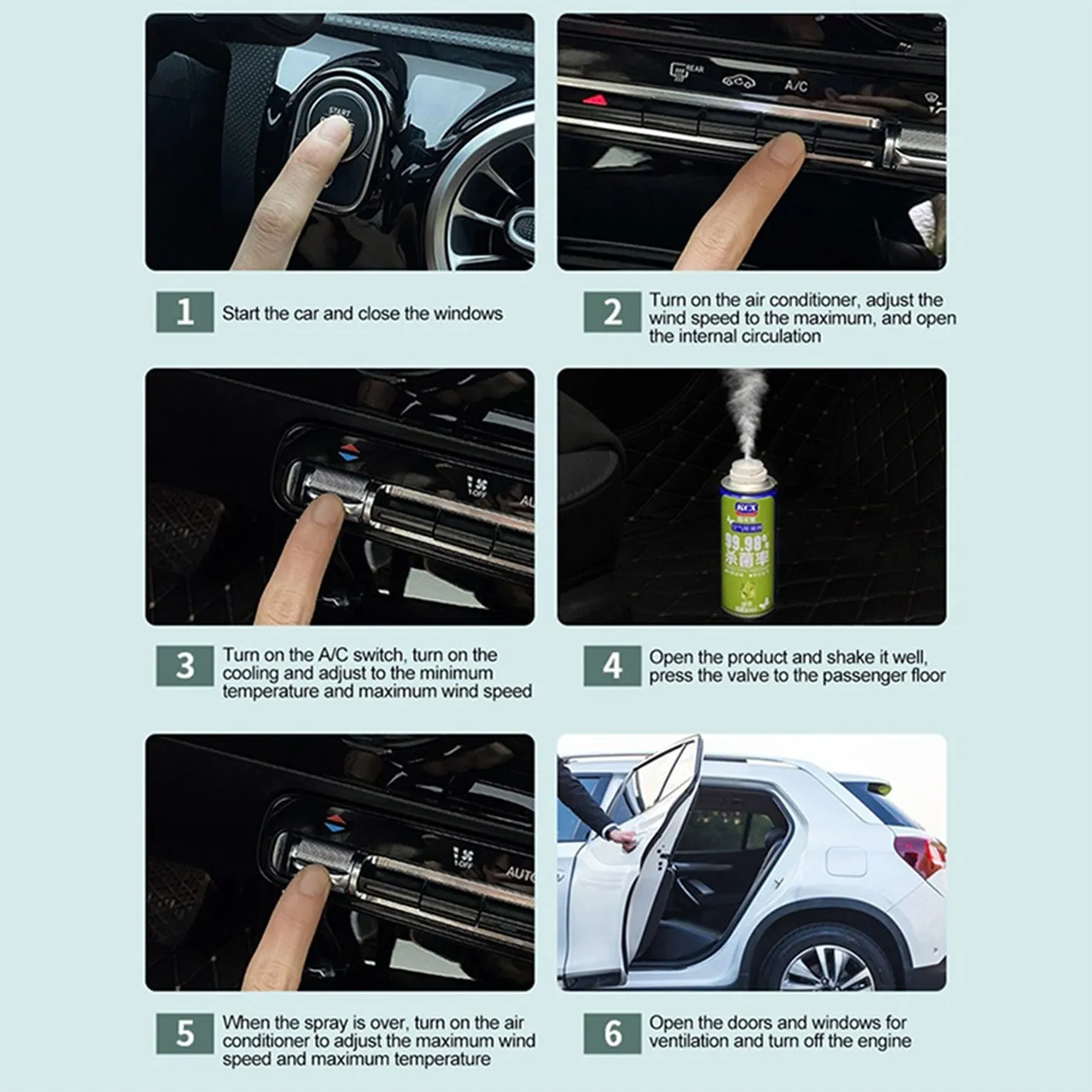 Car Fumigation Air Freshener Anti-Bacterial Purifier Deodorant Spray Vehicle Perfume Odor Removal