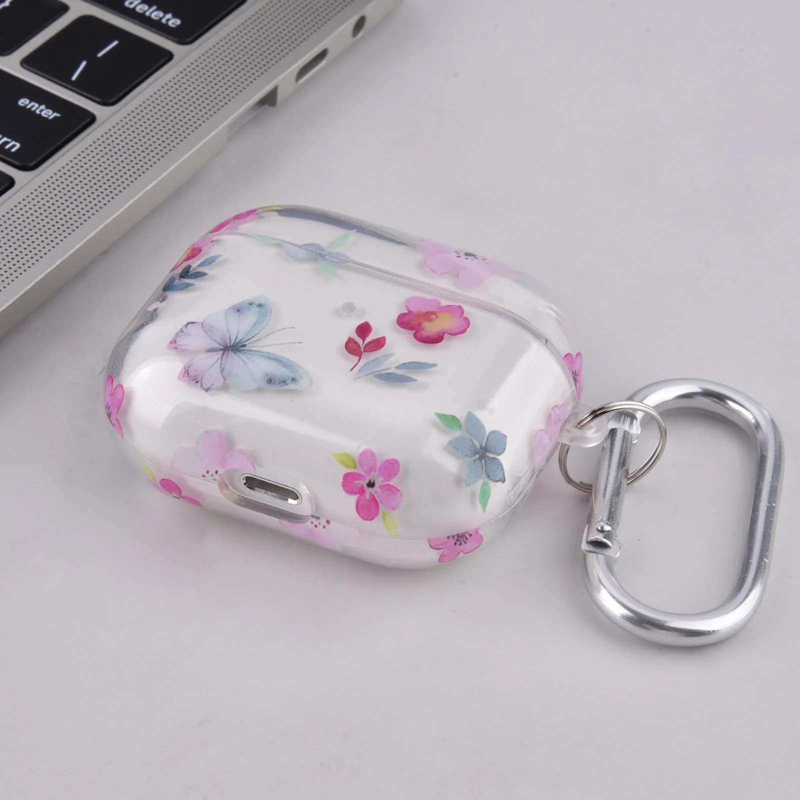 Case for Apple AirPods 3 Generation 3rd with Keychain- Butterfly Design