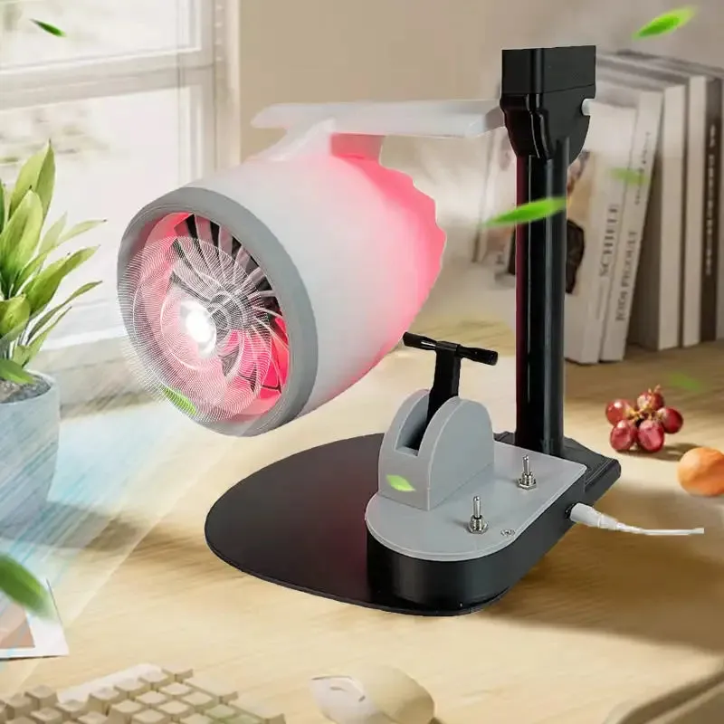 Creative Turbo Desktop Fan - Engine Model JetFan with Red Light Tail Flame and Humidifier