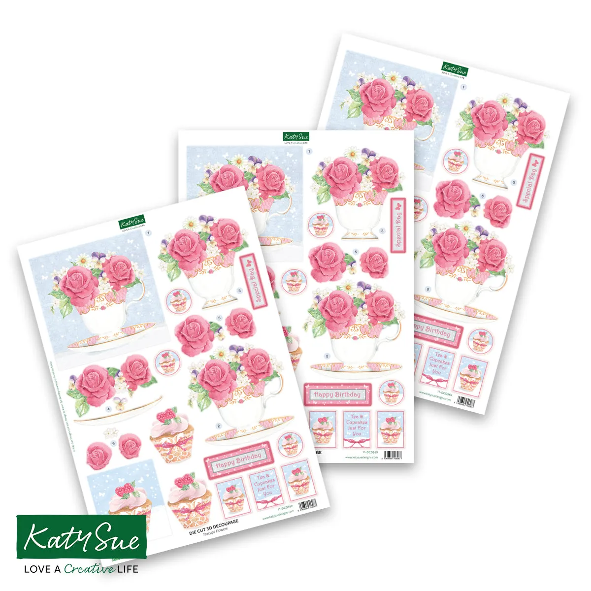 Die Cut Decoupage – Birthday Cake and Flowers (pack of 12)