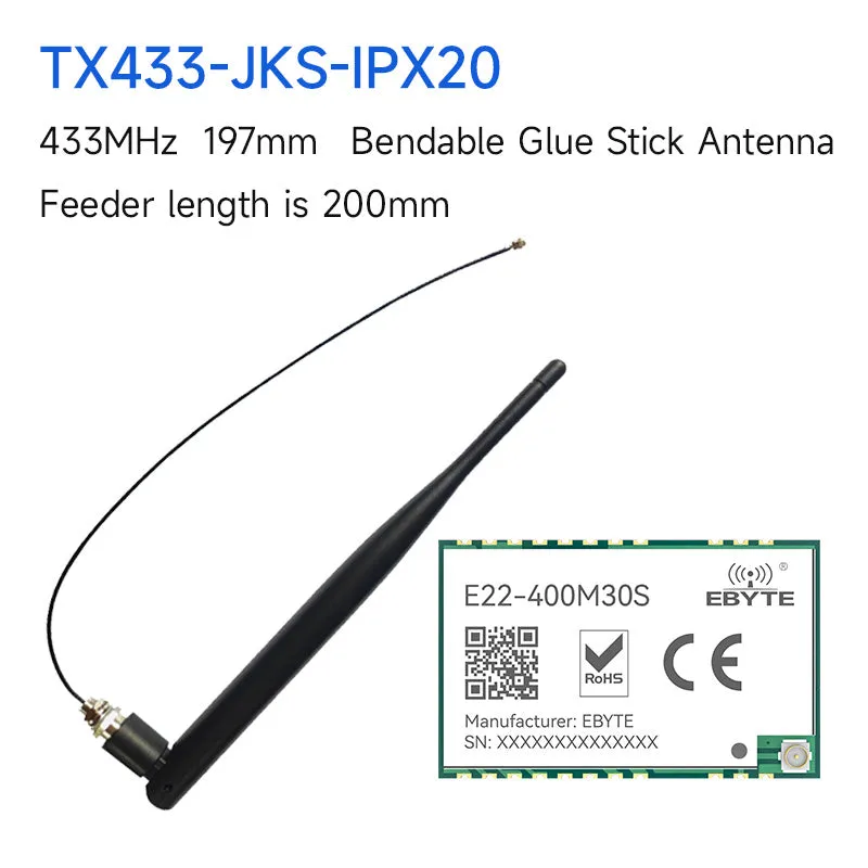 EBYTE E22-400M30S SX1268 433MHz Wireless Module Development Board RF Long Range 12000m IPEX Stamp Hole Antenna SPI