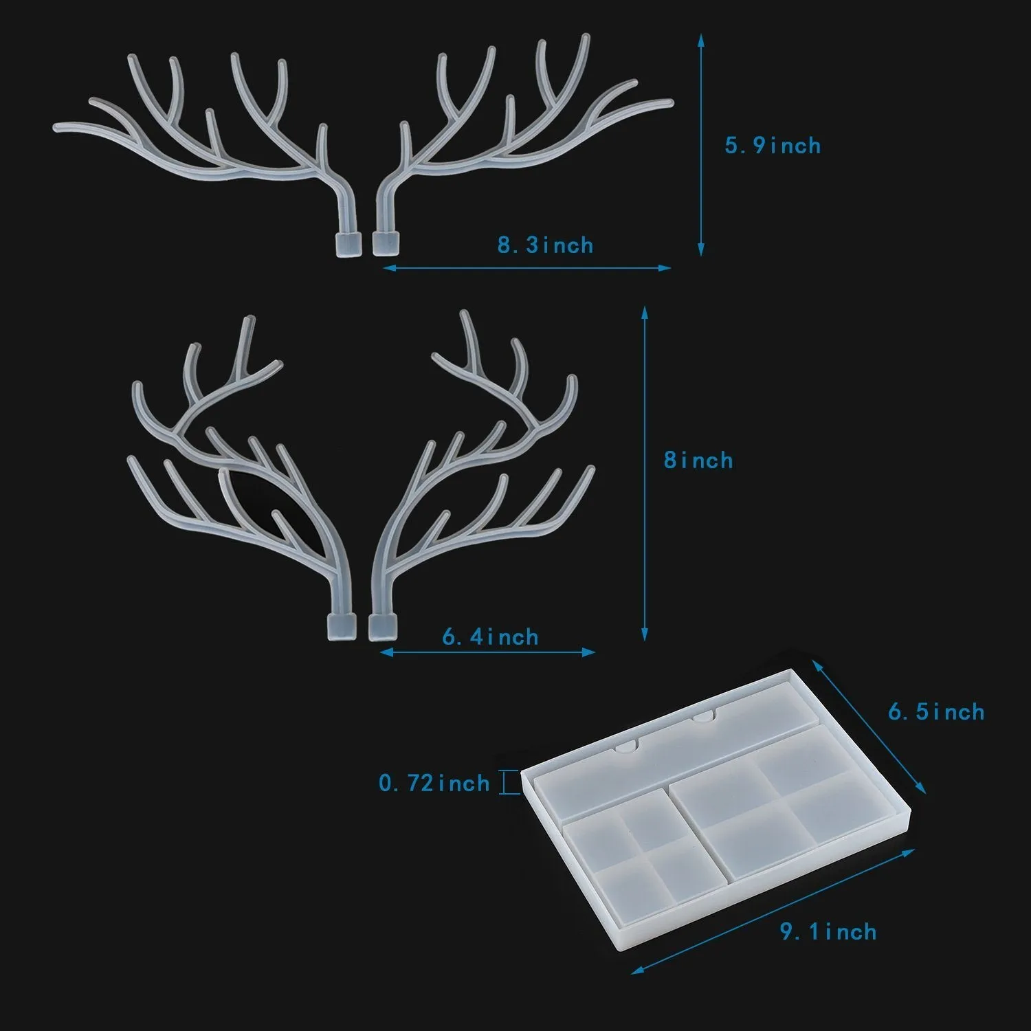 Epoxy Resin Silicone Molds Antlers Tree Branch Tray Jewelry Displayed Organizer