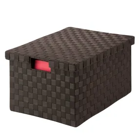 Espresso Woven Large File Storage Box