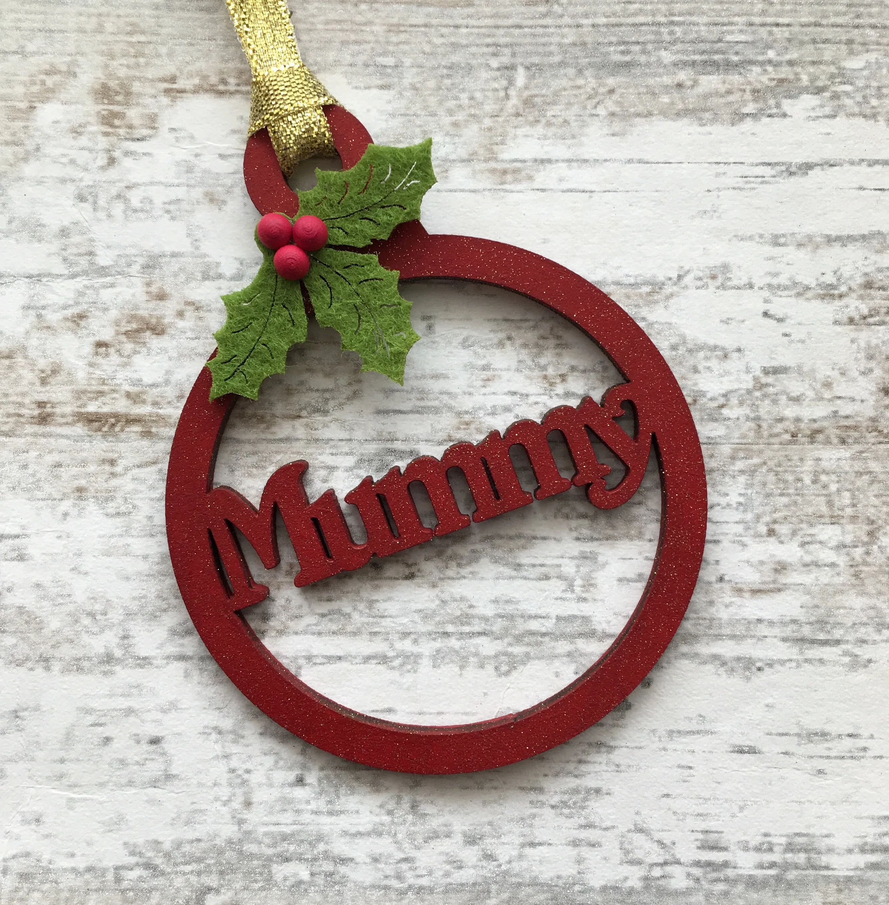 Family Red & Gold Christmas Tree Decoration