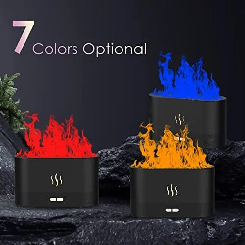 FGLux™ 7 Colors 3D Flame Mist Essential Oil Diffuser: 180ml Aroma Air Humidifier