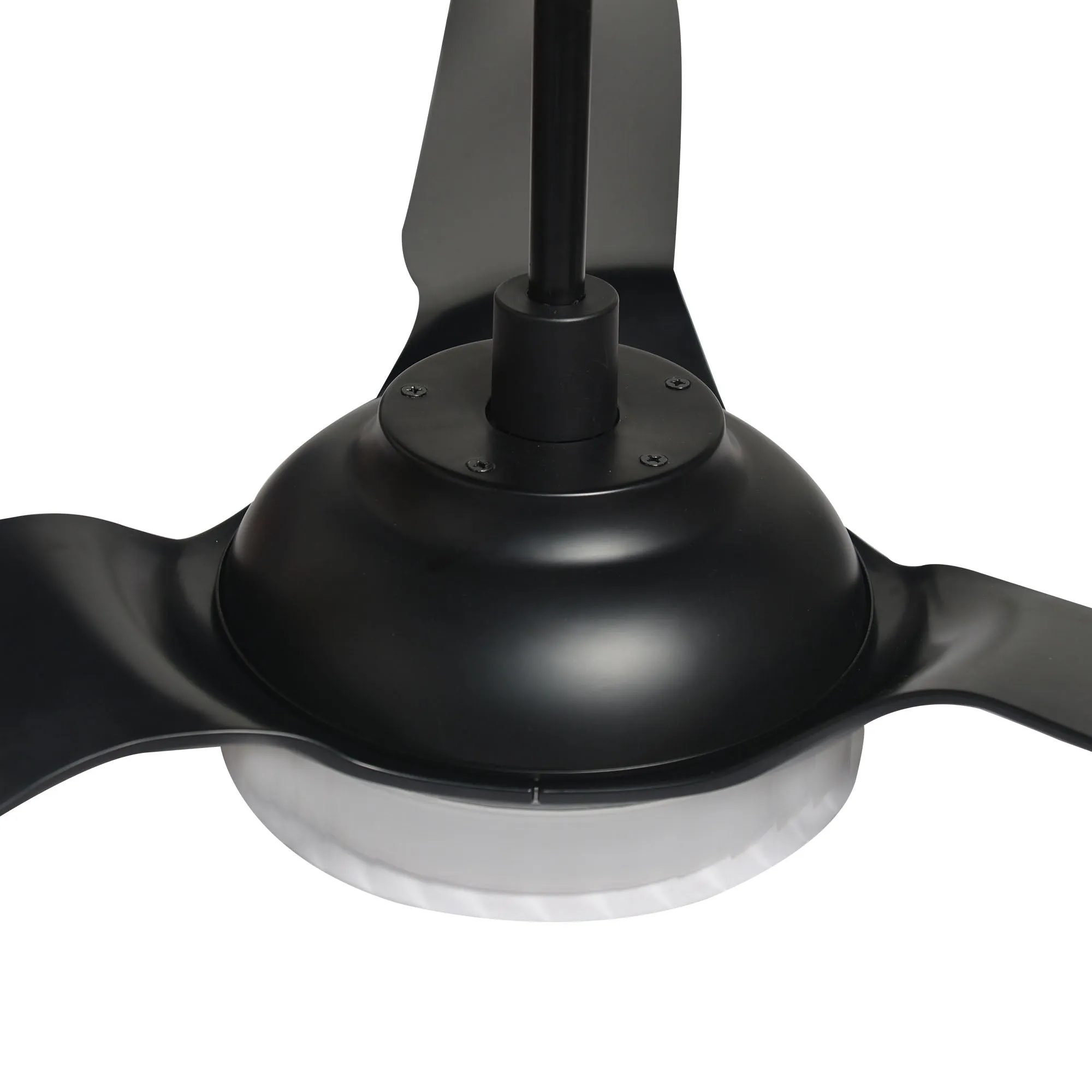 FLETCHER 52'' 3-Blade Smart Ceiling Fan with LED Light Kit & Remote-Black/Black