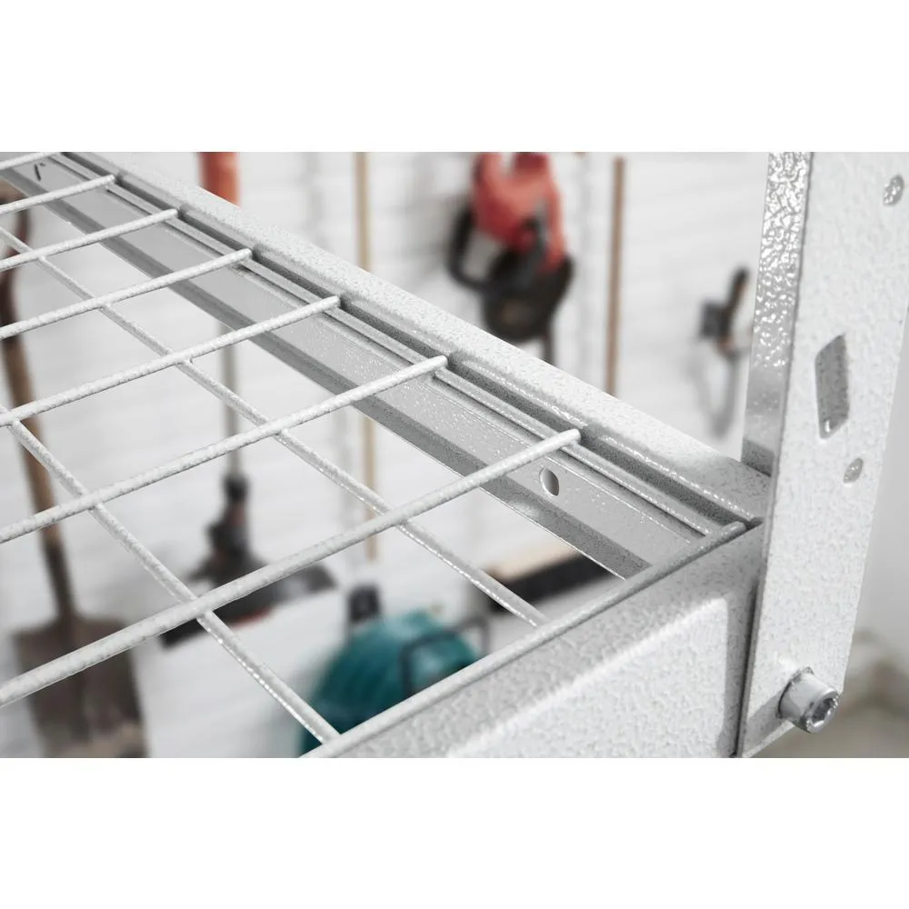 GearLoft 48 in. W x 23 in. - 37 in. H x 96 in. L Overhead Garage Storage Rack in Hammered White