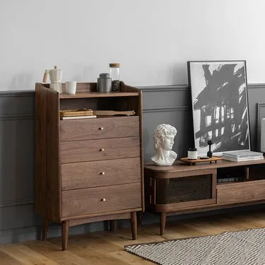 Grey Stained Kitchen Cabinets, Wooden Drawer Cabinet, Solid Wood Bar Cabinet