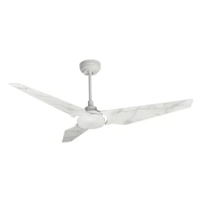 KAJ 52 inch 3-Blade Smart Ceiling Fan with LED Light Kit & Remote-White/Marble Pattern