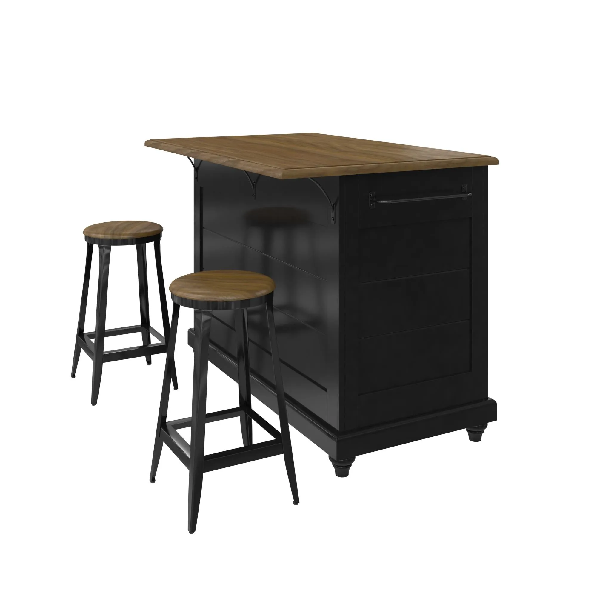 Kelsey Kitchen Island with 2 Stools